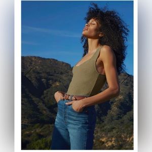 NEW WITH TAGS - nation ltd smocked top in olive green